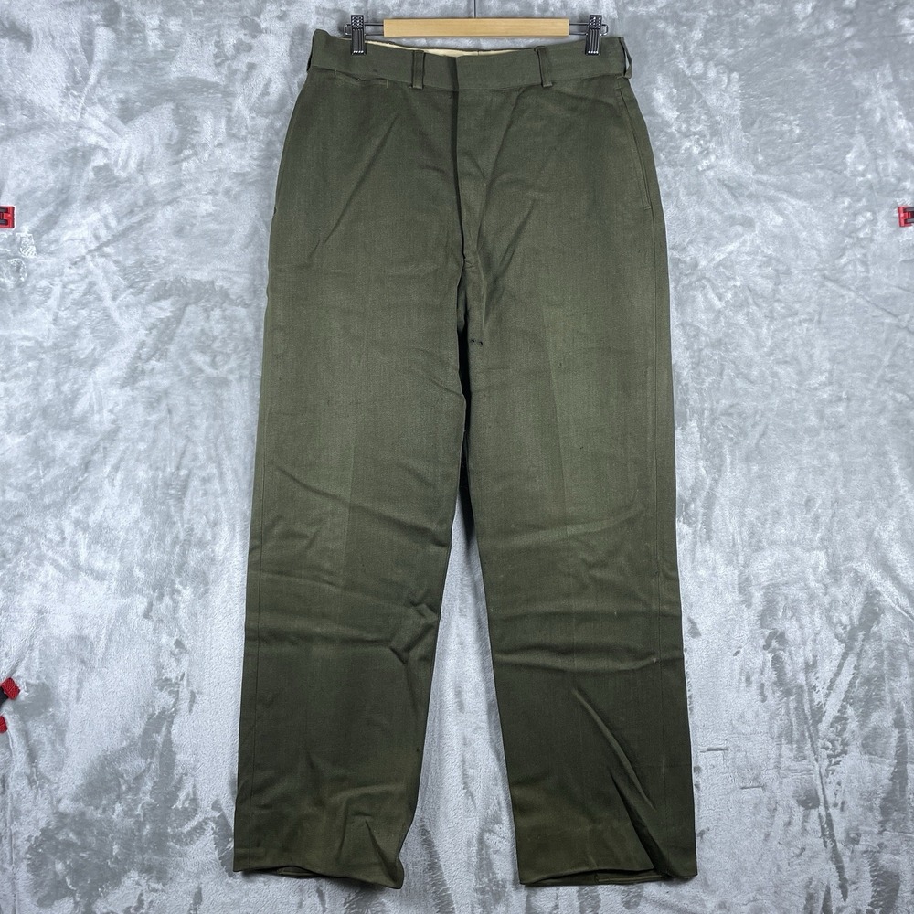 True Vintage 50s Whipcord Flowy Gabardine Pants Mens 32x31 Talon Usmc Military